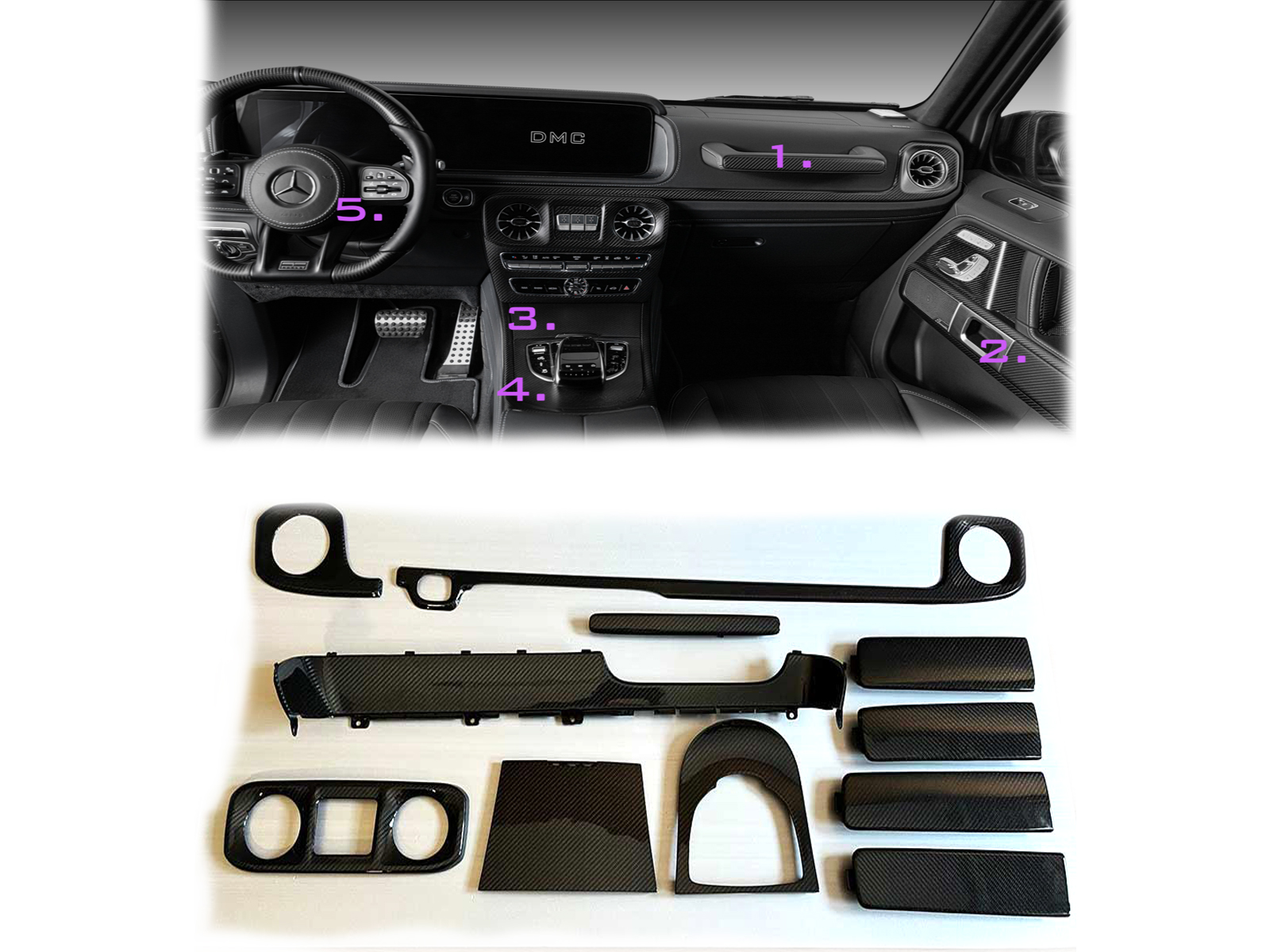 Carbon Fiber Interior Set for Mercedes G-class W463A